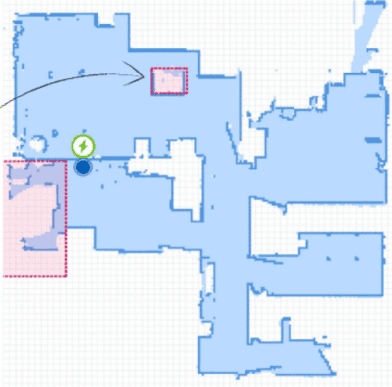 Ecovacs Deebot OZMO 950 detects carpets and marks them on the map